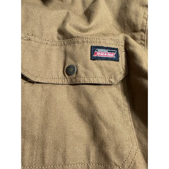 Genuine Dickies Fleece Hooded Snap/Zip Up Duck Shirt Jacket Brown Men’s 3XL - Picture 6 of 12